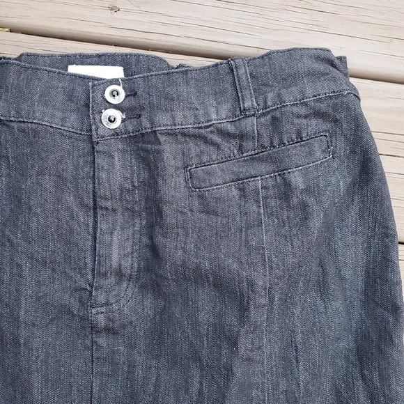 Vintage 90s y2k Liz & Me Dark Wash Denim Tulip Fit & Flare Midi Skirt 16W Plus - Picture 3 of 5